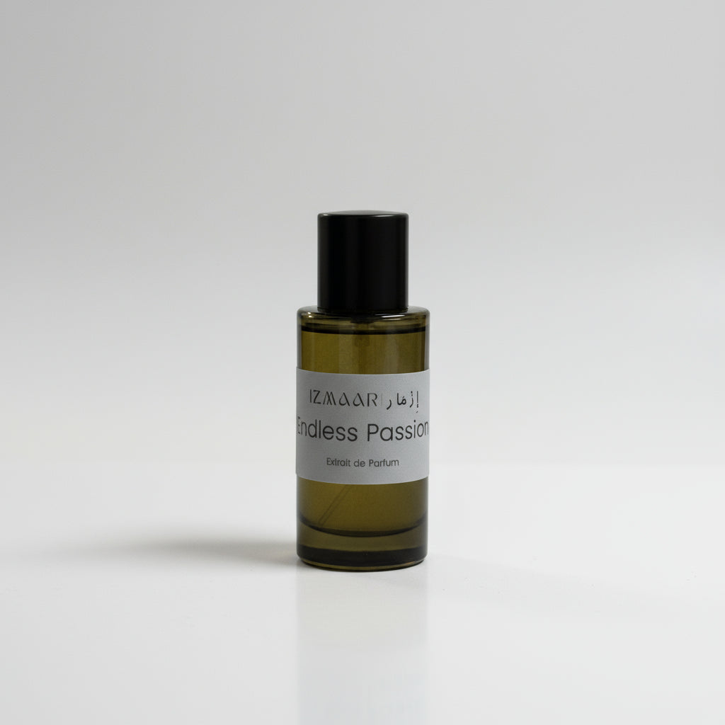 Perfume bottle labeled 'Endless Passion' on a white background